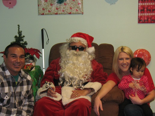 Blind Santa and a family